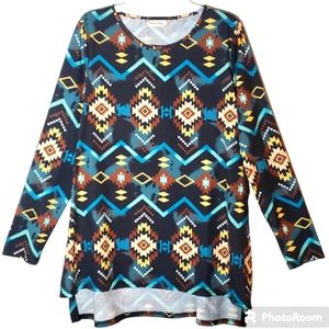 Southern Stitch women's XL geometric print pullover blouse. 2065